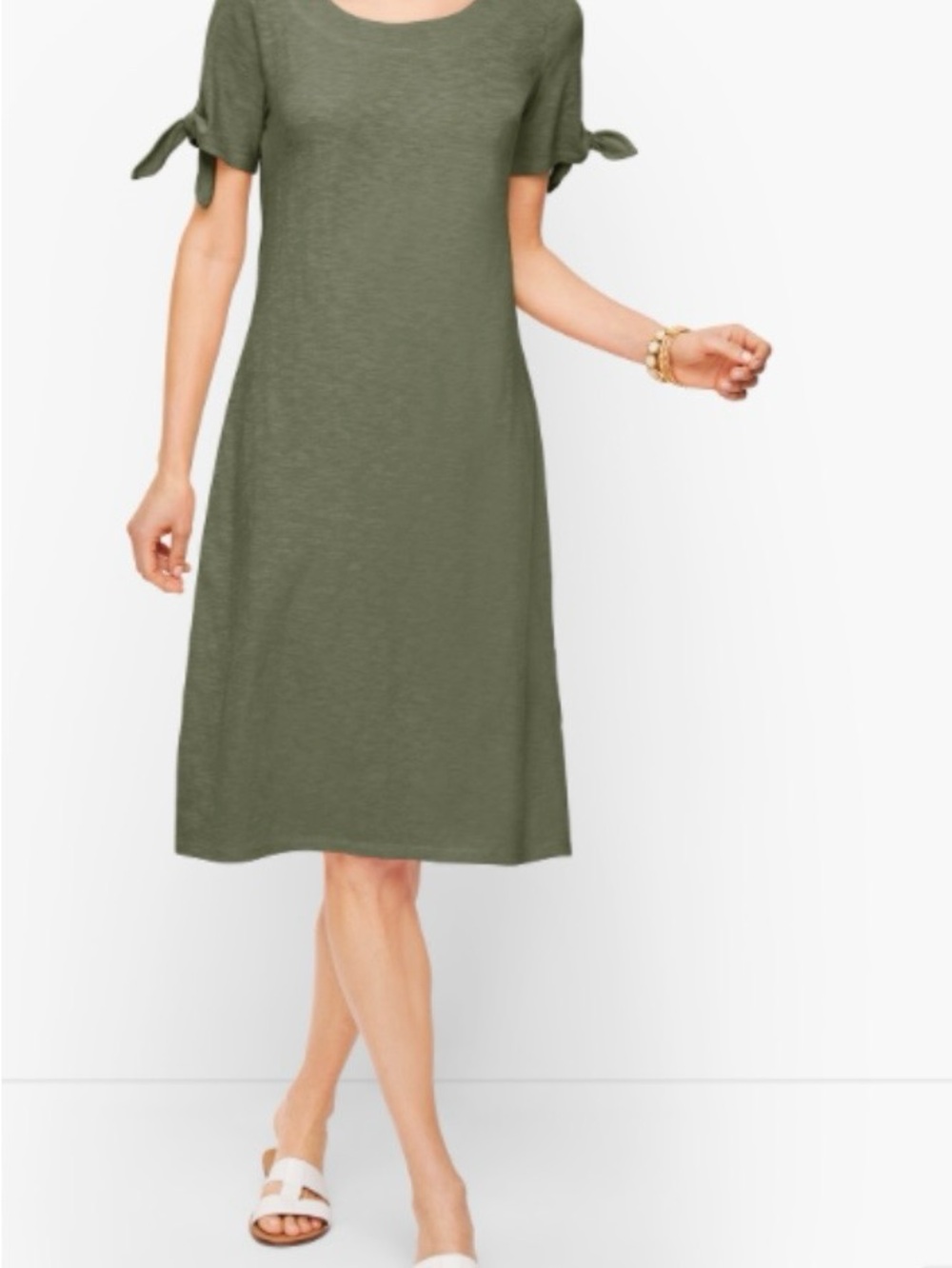 Talbots The Sleeve Shift Dress Tie sleeves  Sz M